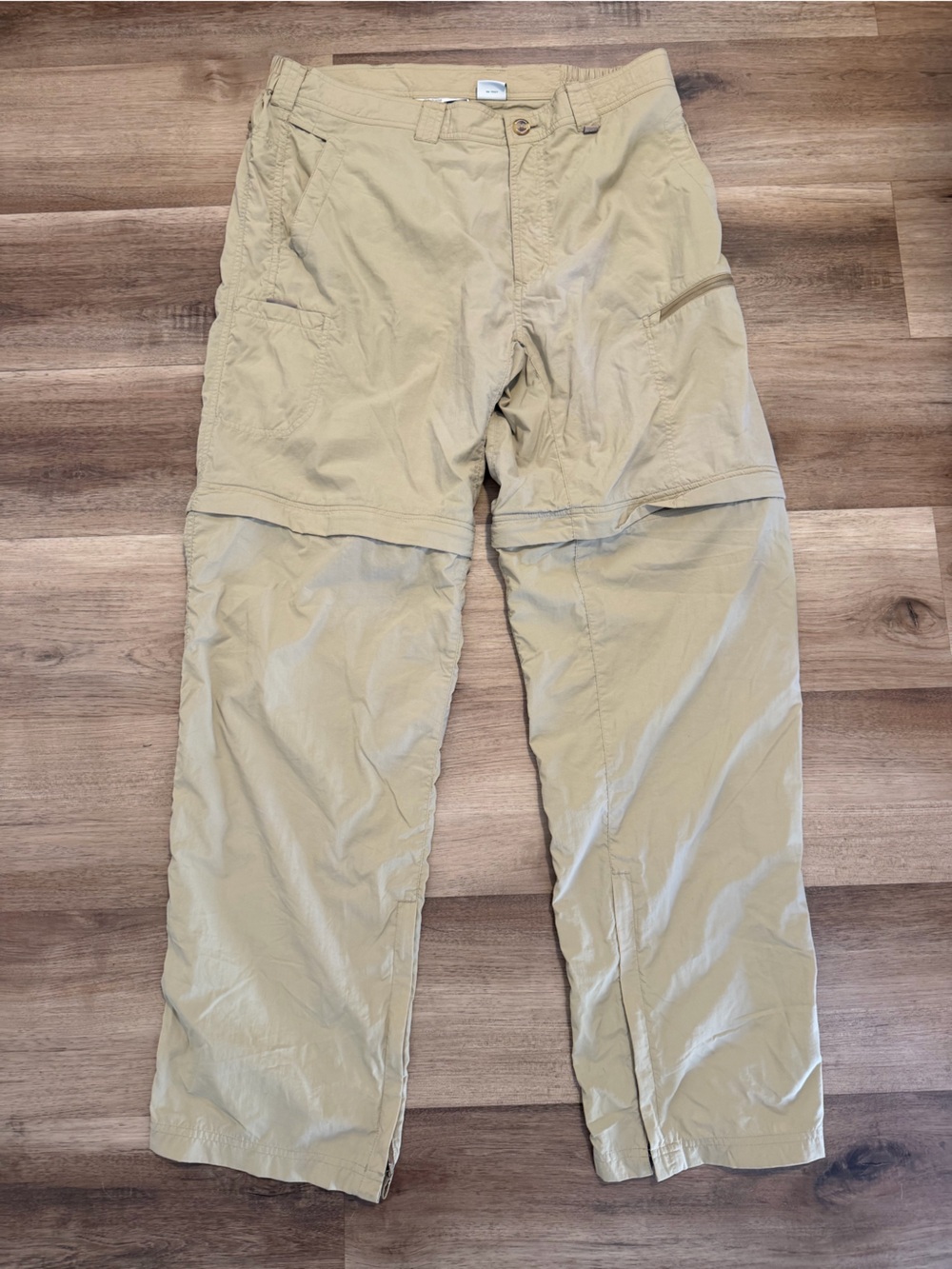 ExOfficio Convertible Cargo Pants Mens 36x34 Beige Insect Shield Hiking Fishing